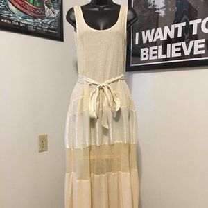 Free People Buttery Cream Peasant Maxi Dress